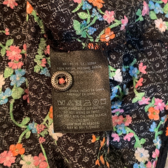 Maeve By Anthropologie Floral Peasant Button Up Blouse Women’s Size XL - Picture 6 of 9